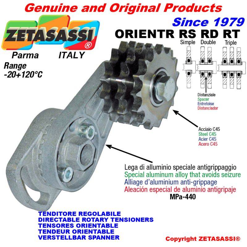 ZETASASSI ORIENTRRD38 Directable Rotary Chain Tensioner Orientr With Idler Sprocket-0