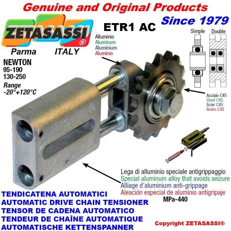 ZETASASSI ETR1AC38S Automatic Linear Chain Tensioner Etr1Ac With Idler Sprocket-0