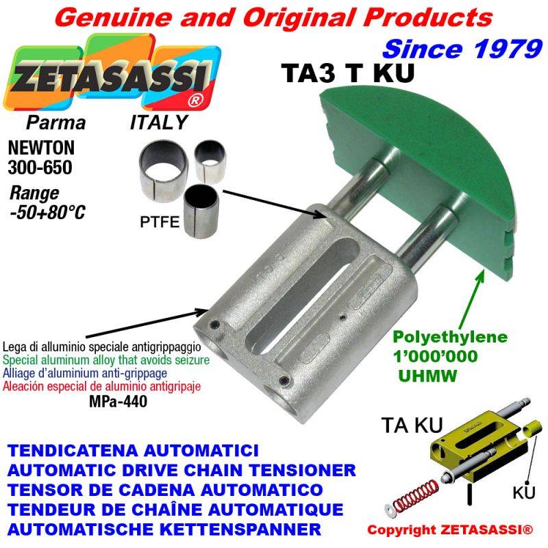 ZETASASSI TA3TASA80SKU Automatic Linear Drive Chain Tensioner Ta3 Ku Round Arch Head