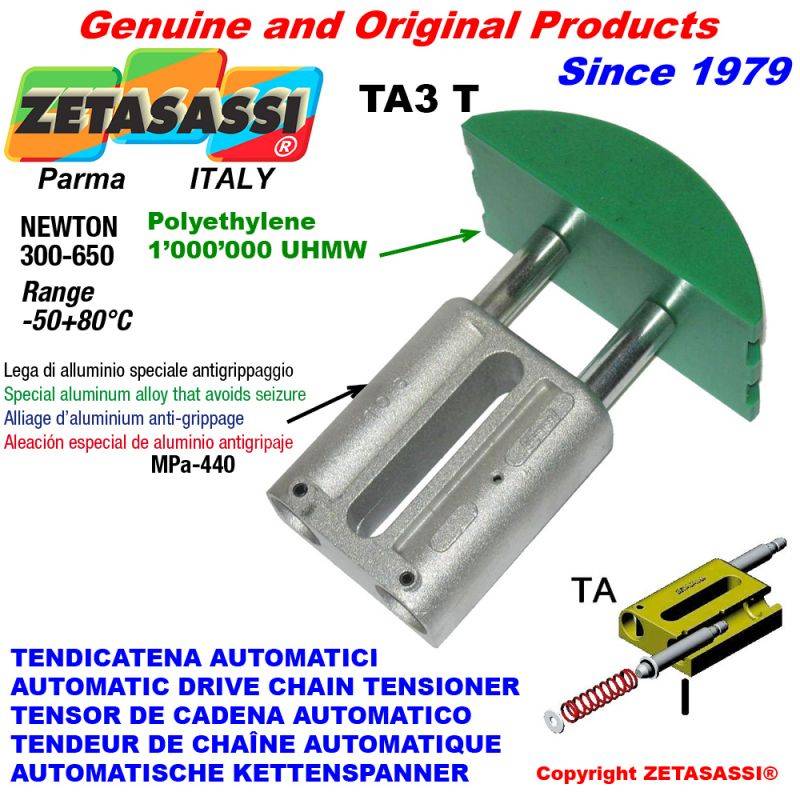ZETASASSI TA3T112T Automatic Linear Drive Chain Tensioner Ta3 Round Arch Head-0