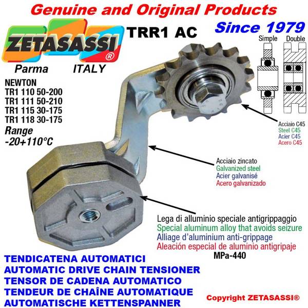 ZETASASSI TRR1118AC1S Automatic Arm Chain Tensioner Trr1Ac With Idler Sprocket Ac