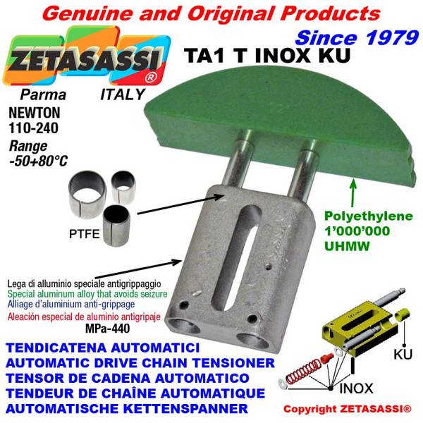ZETASASSI TA1TASA40TINOXKU Automatic Linear Drive Inox Chain Tensioner Ta1 Inox Ku