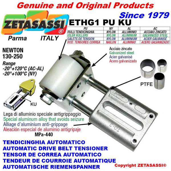 ZETASASSI ETHG1PU4050ACKU Automatic Linear Belt Tensioner Ethg1Puku With Fork And Belt