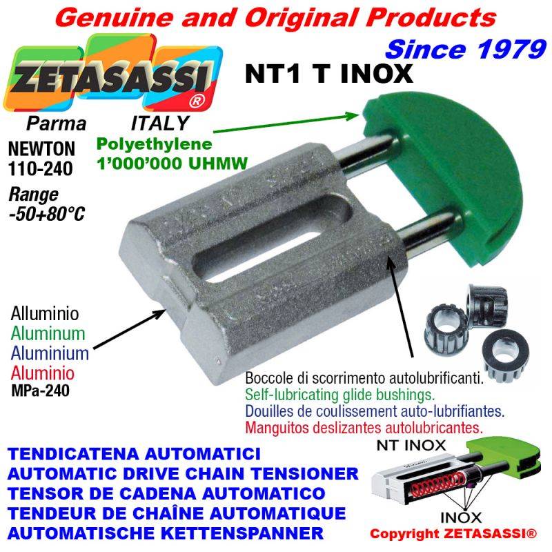 ZETASASSI NT1T58SINOX Automatic Linear Drive Inox Chain Tensioner Nt1 Inox-0