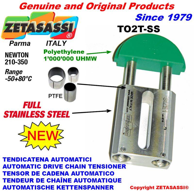 ZETASASSI TO2T1S-SS Completely In Stainless Steel Automatic Linear Drive Chain Tensioner-0