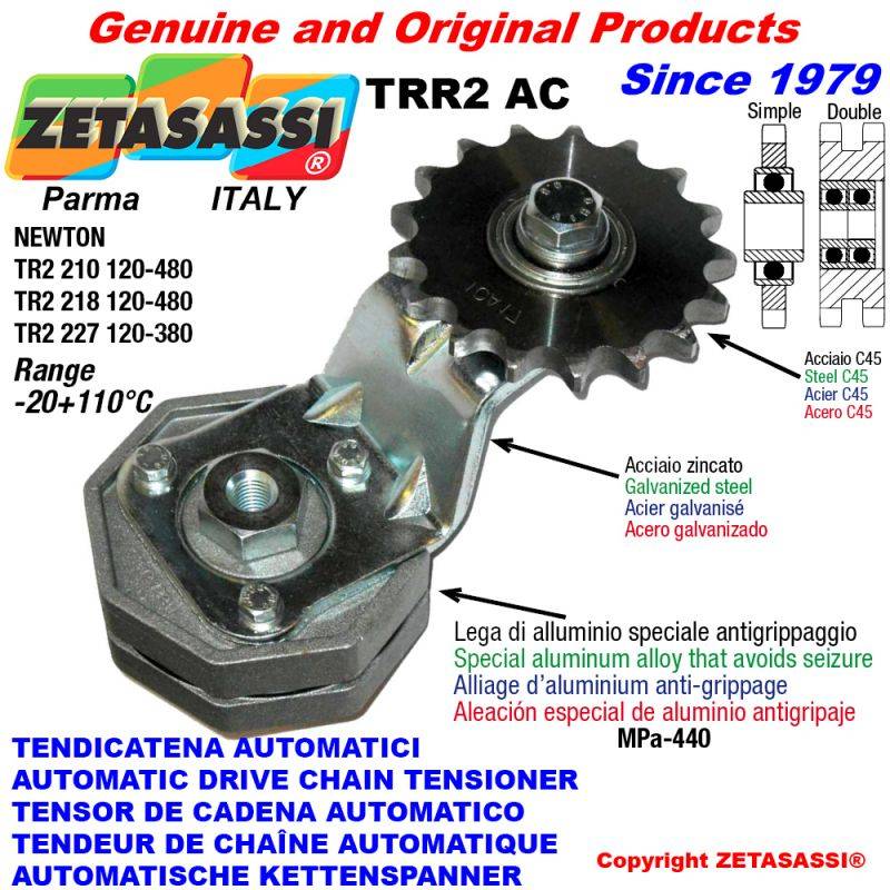 ZETASASSI TRR2227AC134S Automatic Arm Chain Tensioner Trr2Ac With Idler Sprocket Ac
