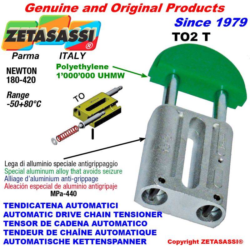 ZETASASSI TO2T34D Automatic Linear Drive Chain Tensioner To2-0