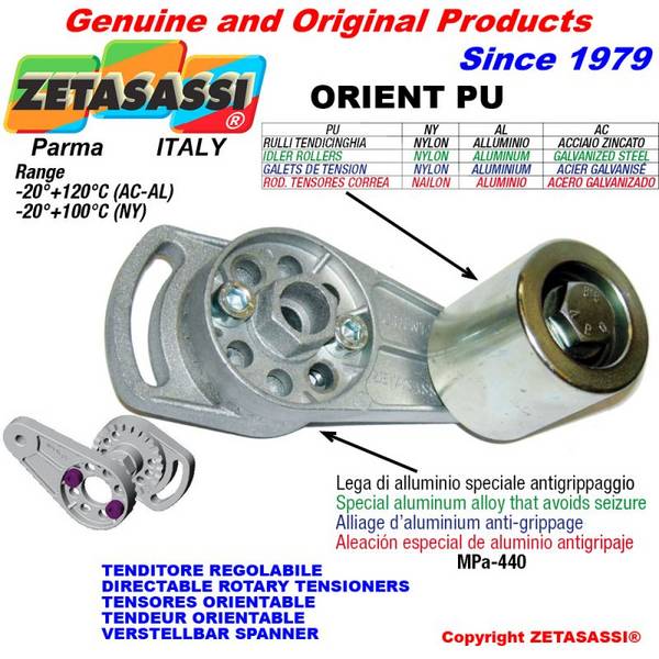 ZETASASSI ORIENTPU3035NY Directable Rotary Belt Tensioner Orientpu With Idler Roller