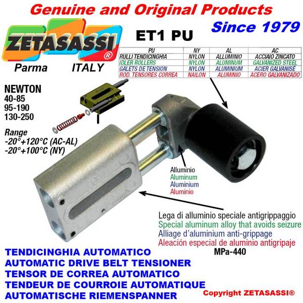 ZETASASSI ET1PU5050NY Automatic Linear Belt Tensioner Et1 Pu With Belt Roller Newton