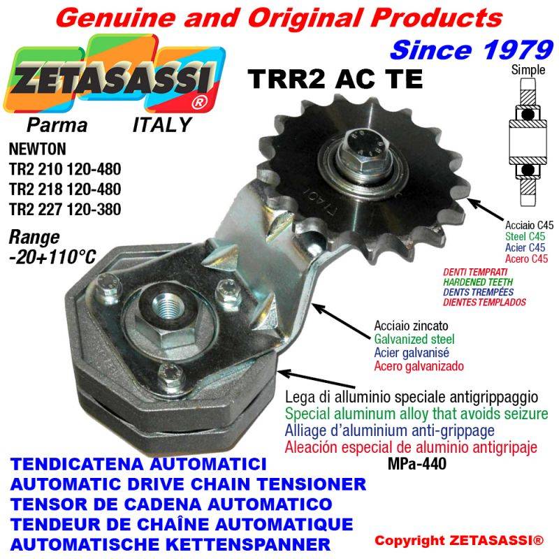 ZETASASSI TRR2210AC58STE Automatic Arm Chain Tensioner Trr2Acte With Hardened Idler-0