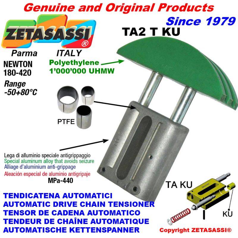 ZETASASSI TA2TASA50SKU Automatic Linear Drive Chain Tensioner Ta2 Ku Round Arch Head-0