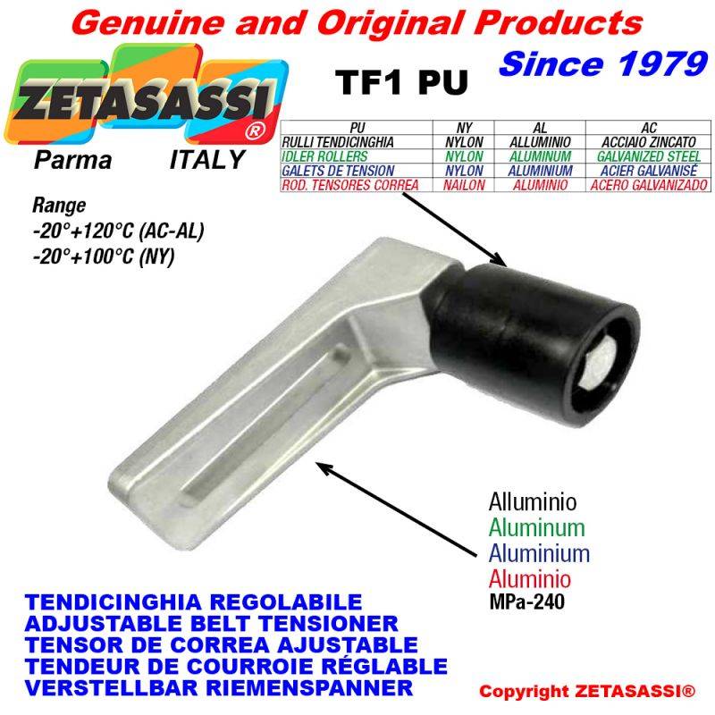 ZETASASSI TF1PU5050NY Adjustable Belt Tensioner Tf1Pu With Idler Roller-0