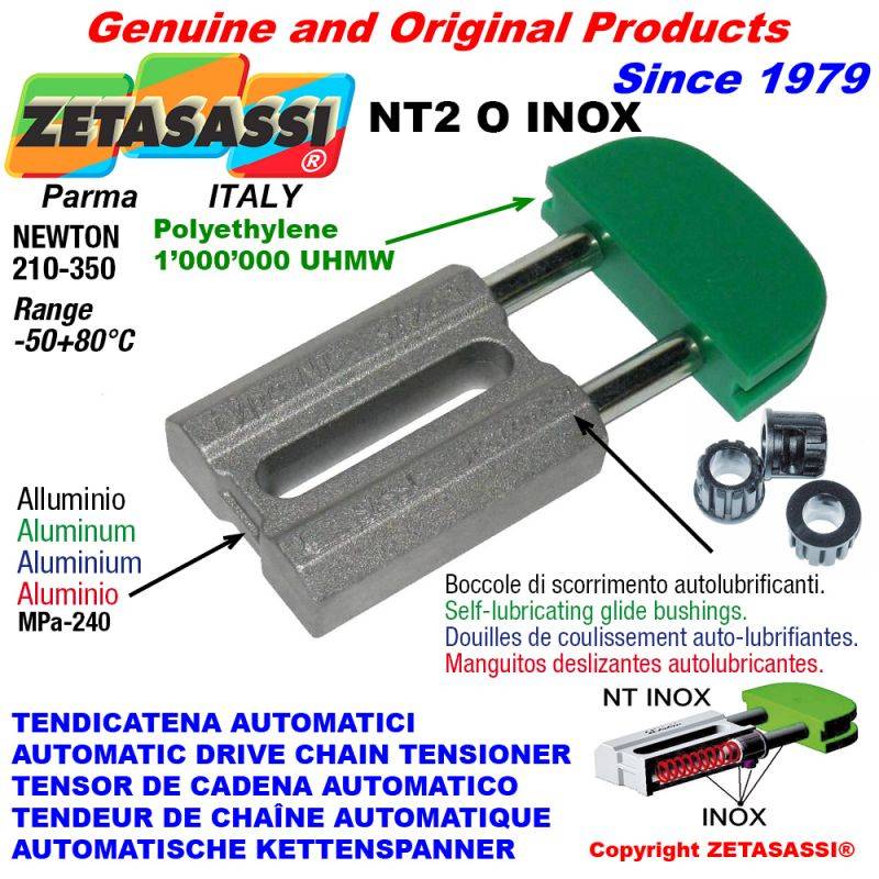 ZETASASSI NT2O1SINOX Automatic Linear Drive Inox Chain Tensioner Nt2 Inox