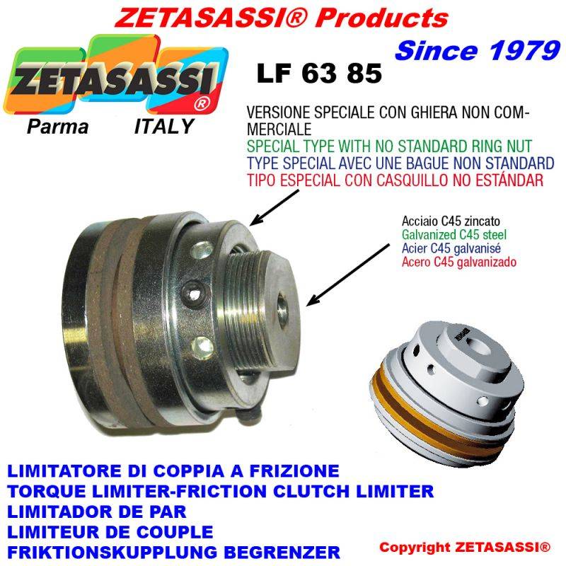 ZETASASSI LF63UN Torque Limiter With Special Bushing "Lf 63-85"