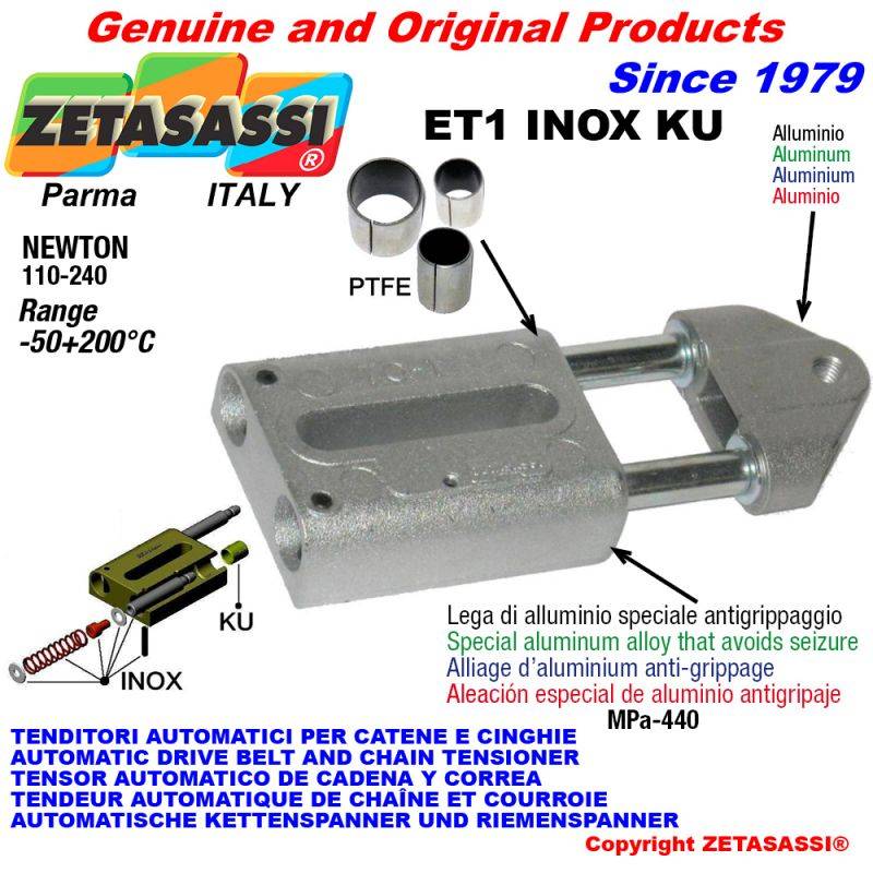 ZETASASSI ET1M10INOXKU Automatic Linear Inox Spring Tensioner Et1 Inox Ku With Threaded-0