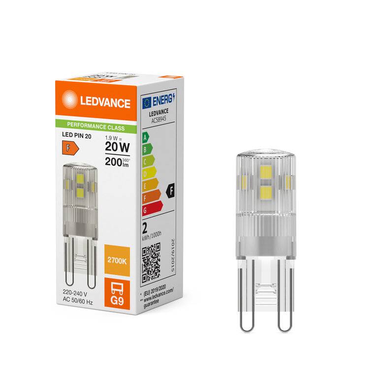 LEDVANCE Osram LED-Leuchtmittel LED PIN20 1.9W 827 CL G9 P-1