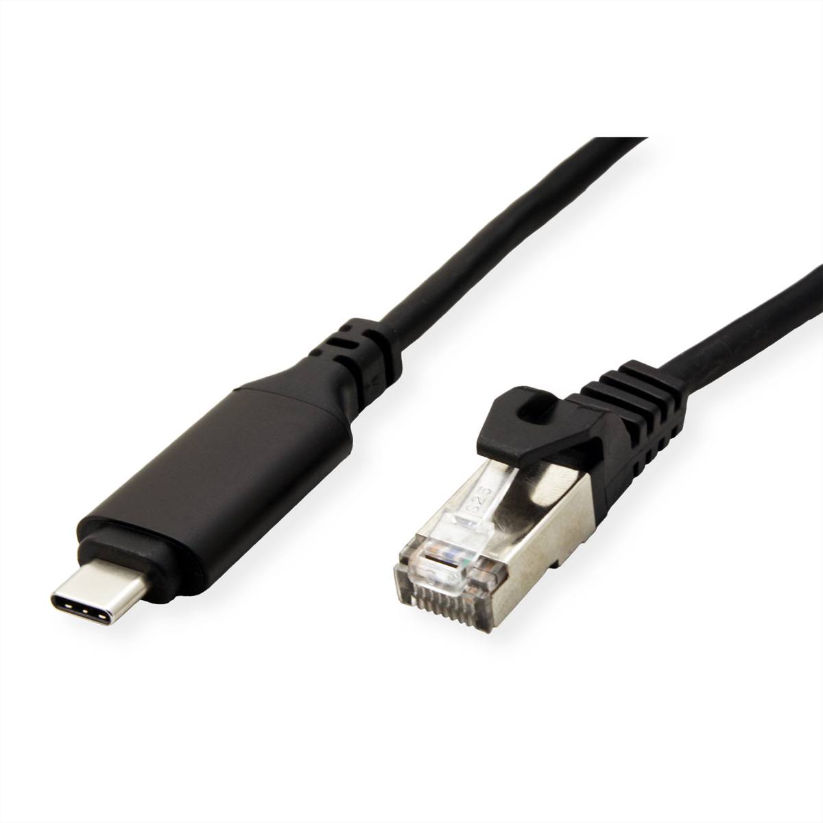 ROLINE USB-C zu Gigabit Ethernet Konverterkabel, schwarz, 3 m-1