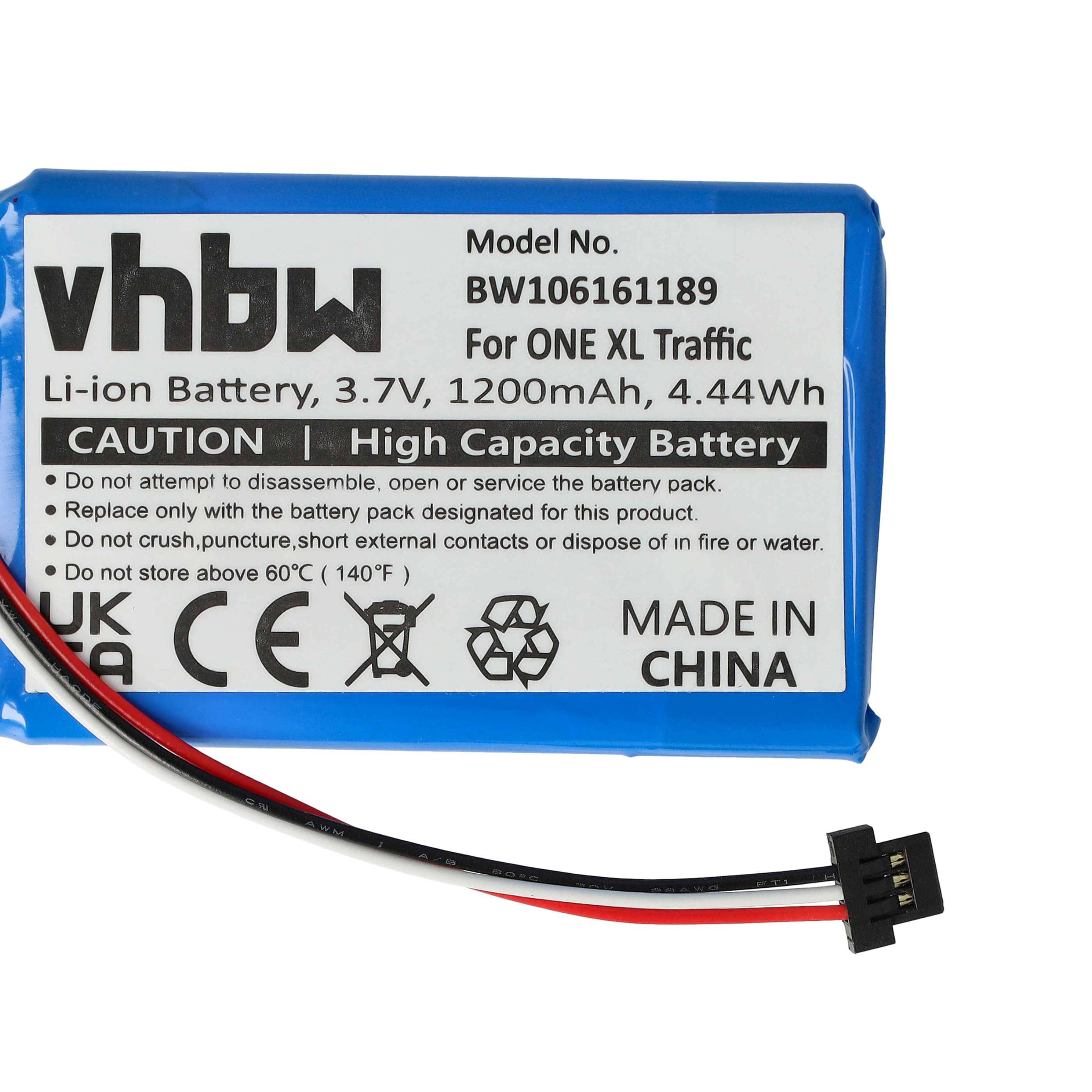 vhbw Akku kompatibel mit TomTom XL Live | N14644, IQ, 4ET0.002.02, 4ET03, Holiday GPS Navigation Navi (1200 mAh, 3,7 V-4