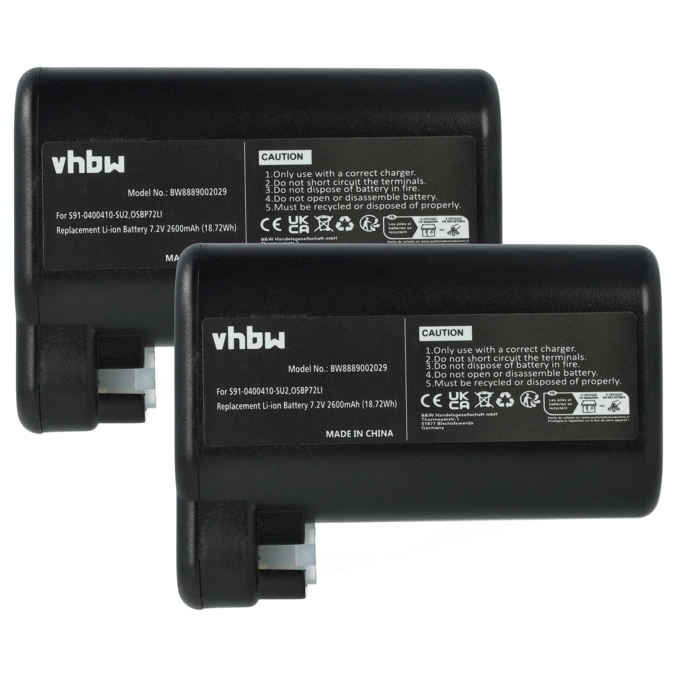 vhbw 2x Akku kompatibel mit AEG 900277268 | 900258195, 900277283, 900277479, 900277478, 900277483 Saugroboter (2600 mAh-0