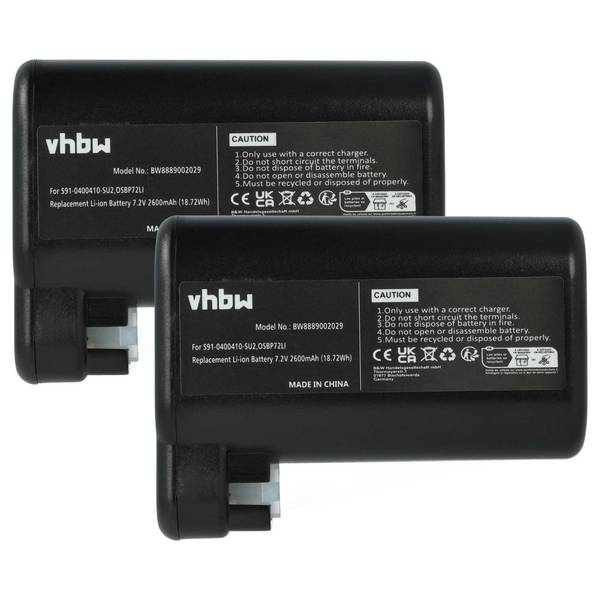 vhbw 2x Akku kompatibel mit AEG 900277268 | 900258195, 900277283, 900277479, 900277478, 900277483 Saugroboter (2600 mAh