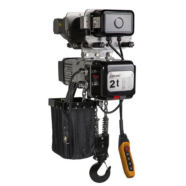 DELTA Elektrischer Kettenzug mit elektrischem Fahrwerk DTD - 400V - Tragkraft 2,0t Hubhöhe 10m 1 Geschwindigkeit 2 Stra