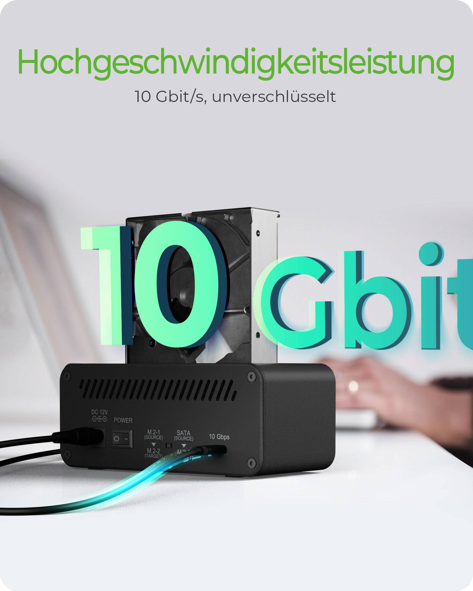 IB-2924MSCL-C31, Docking & CloneStation, klont 1x 2,5"/3,5" zu 1x M.2 NVMe & M.2 NVMe zu M.2 NVMe, erk. 3x Lw. Ü. USB-C®-3