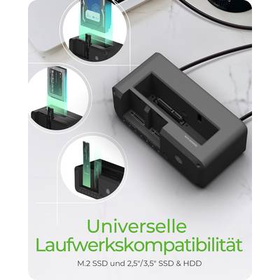 IB-2924MSCL-C31, Docking & CloneStation, klont 1x 2,5"/3,5" zu 1x M.2 NVMe & M.2 NVMe zu M.2 NVMe, erk. 3x Lw. Ü. USB-C®-4