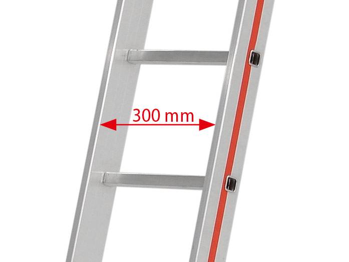 Hymer Schiebeleiter mit gebogener Traverse 2x8 Sprossen-3