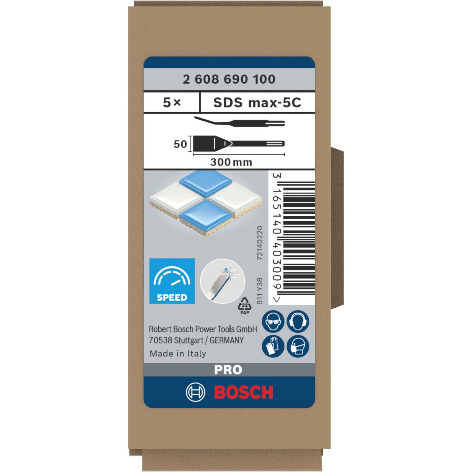 PRO SDS max-5C Fliesenmeißel-Set, 50 x 300 mm, 5-tlg.-3