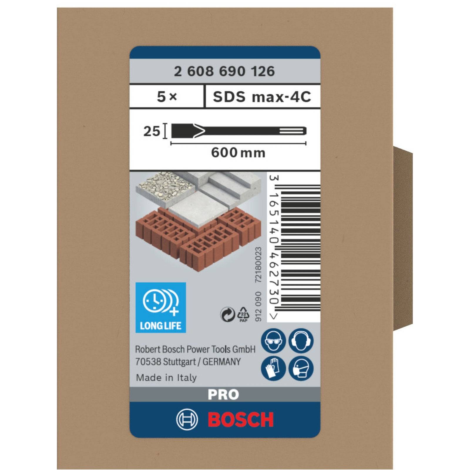Bosch PRO SDS max-4C Flachmeißel-Set 25 x 600 mm - 2608690126-1