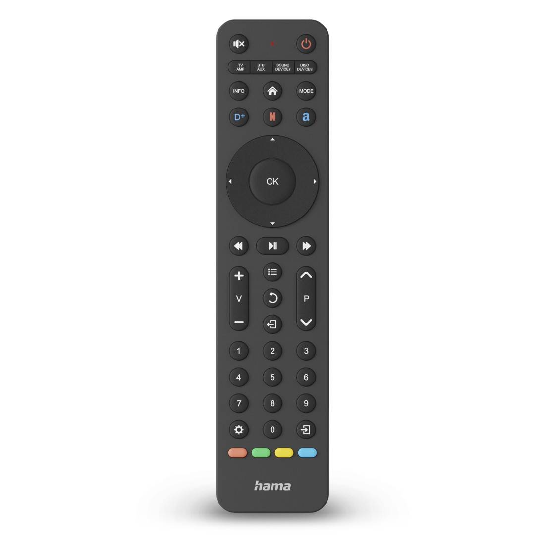 hama 00221055 Universal-Fernbedienung TV, Infrarot, für 8 Geräte, lernfähig, App-Tasten-1
