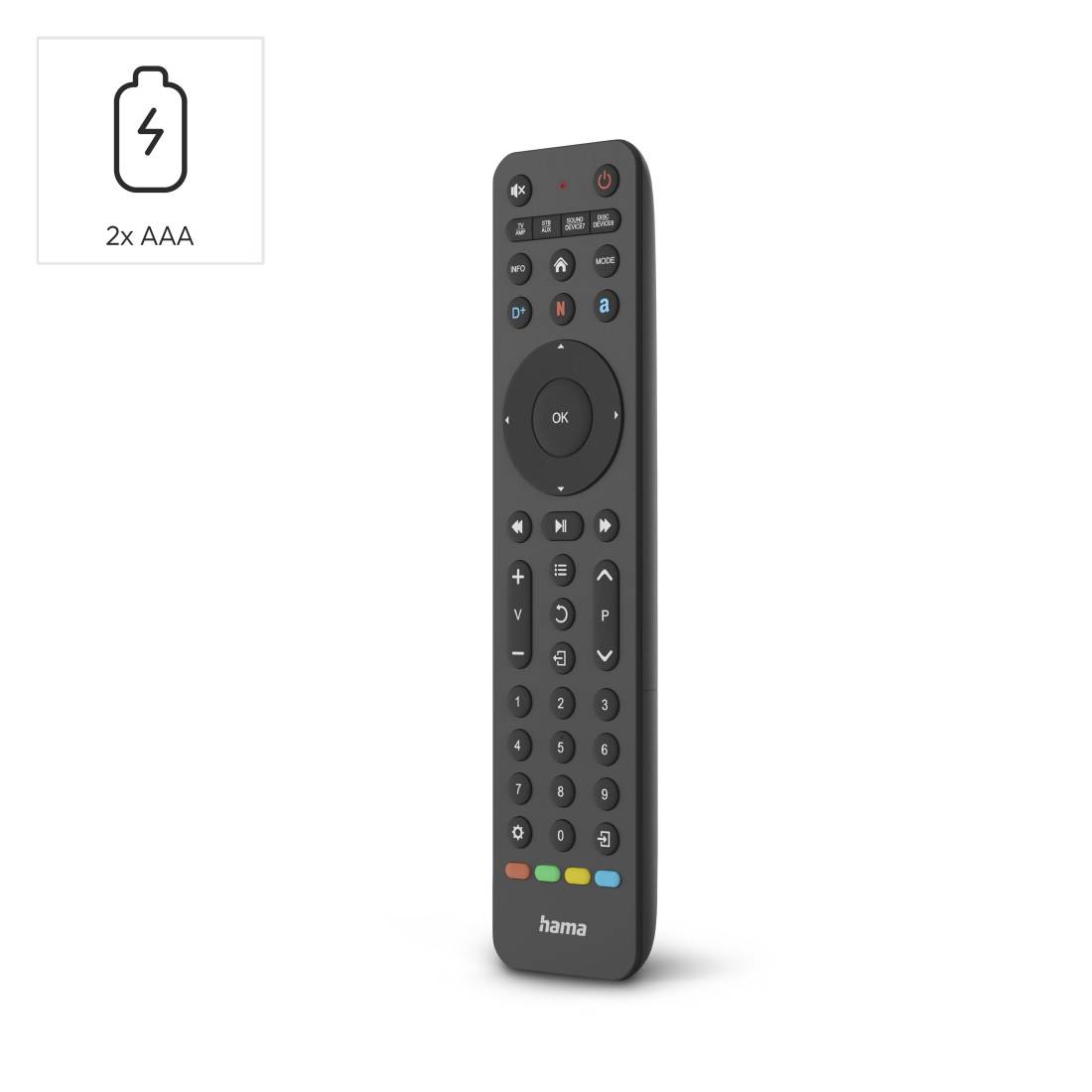 hama 00221055 Universal-Fernbedienung TV, Infrarot, für 8 Geräte, lernfähig, App-Tasten-2