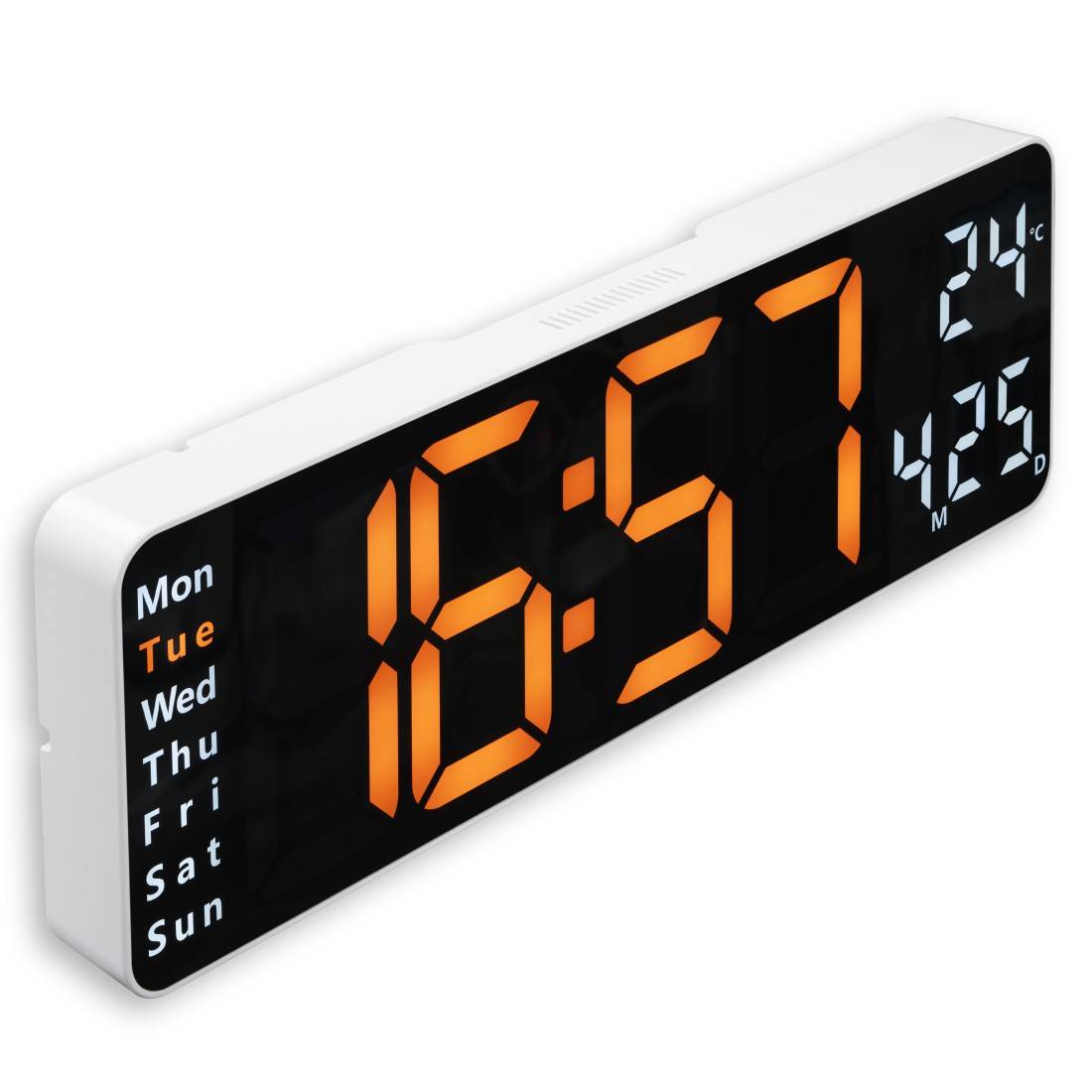 hama 00222224 Digitale Wanduhr "Santa Cruz", Thermometer, großes Display, Fernbedien., WS-0