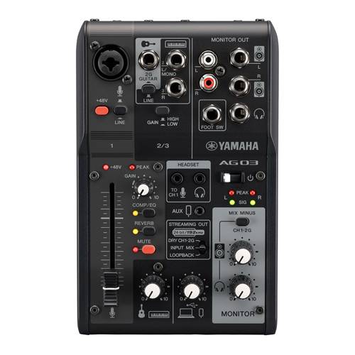 YAMAHA CAG03MK2B - 3-Kanal-Live-Streaming Mischpult mit USB-Audio-Interface (Abtastfrequenz 192 kHz | inkl. USB-Kabel)-1