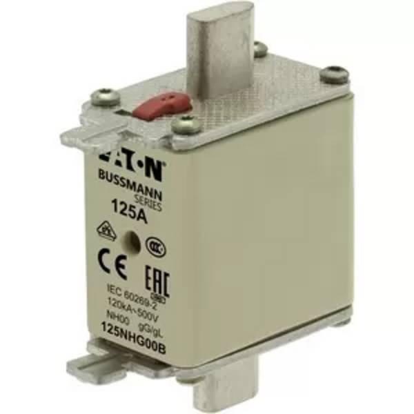 Eaton NH-Sicherung NH00, 125A, 500V AC, gG/gL, 120kA, mit Kombinationsanzeige, 1 Stk.