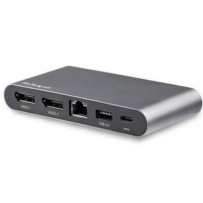 StarTech.com USB C Dock, 4K Dual Monitor DisplayPort, Mini Laptop Docking Station, 100W Power Delivery Passthrough, GbE,-0