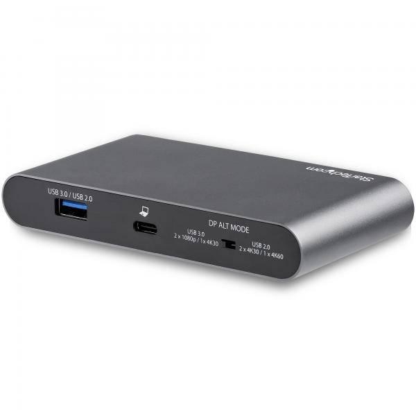 StarTech.com USB C Dock, 4K Dual Monitor DisplayPort, Mini Laptop Docking Station, 100W Power Delivery Passthrough, GbE,-1