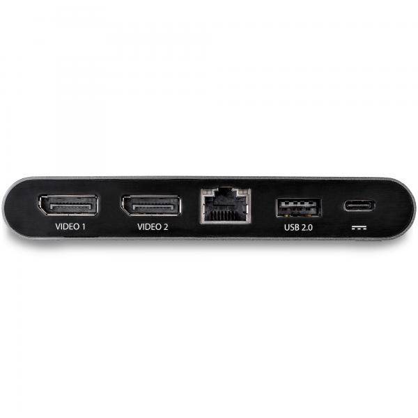 StarTech.com USB C Dock, 4K Dual Monitor DisplayPort, Mini Laptop Docking Station, 100W Power Delivery Passthrough, GbE,-2