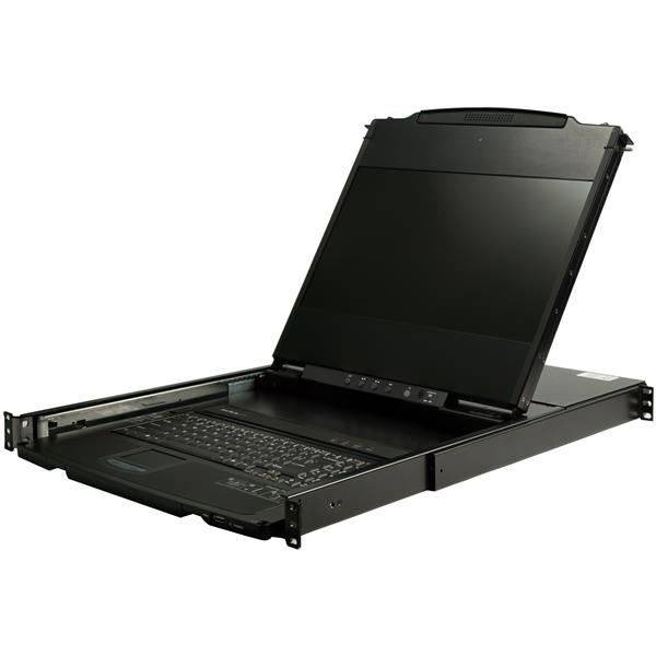 StarTech.com Rack KVM Konsole HD 1080p - US Tastatur(QWERTY), Ein Port DVI/VGA KVM mit 17" LCD Monitor - 1HE LCD KVM Kon