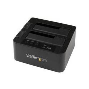 StarTech.com Dual-Bay Festplatten-Kopierer, USB 3.0 / eSATA Cloner/Dock - Speicher-Controller mit Netzanzeige - 2.5", 3.