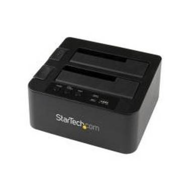 StarTech.com Dual-Bay Festplatten-Kopierer, USB 3.0 / eSATA Cloner/Dock - Speicher-Controller mit Netzanzeige - 2.5", 3.