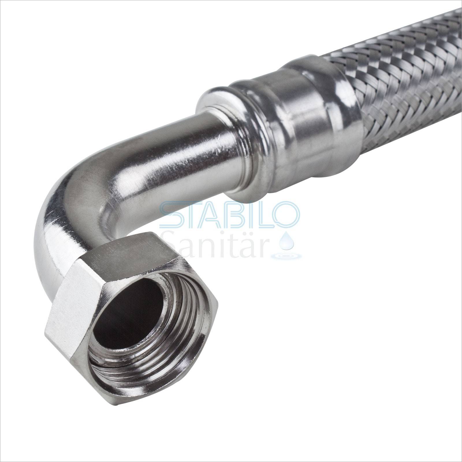 Edelstahl Panzerschlauch 3/4" Zoll Bogen 100cm 1000mm Flexschlauch-2