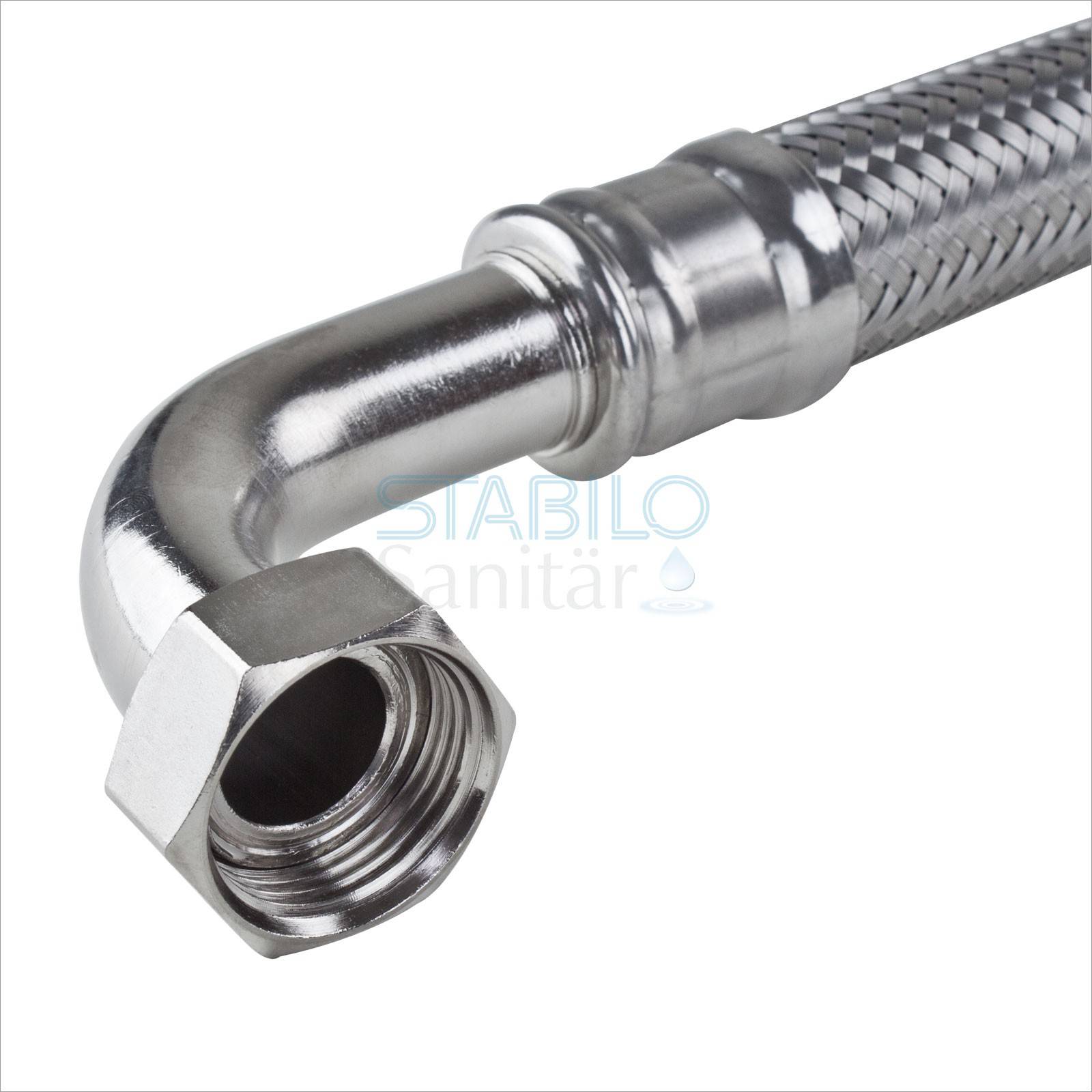Edelstahl Panzerschlauch 1 Zoll Bogen 30cm 300mm DN25 Brauchwasser Flexschlauch-2