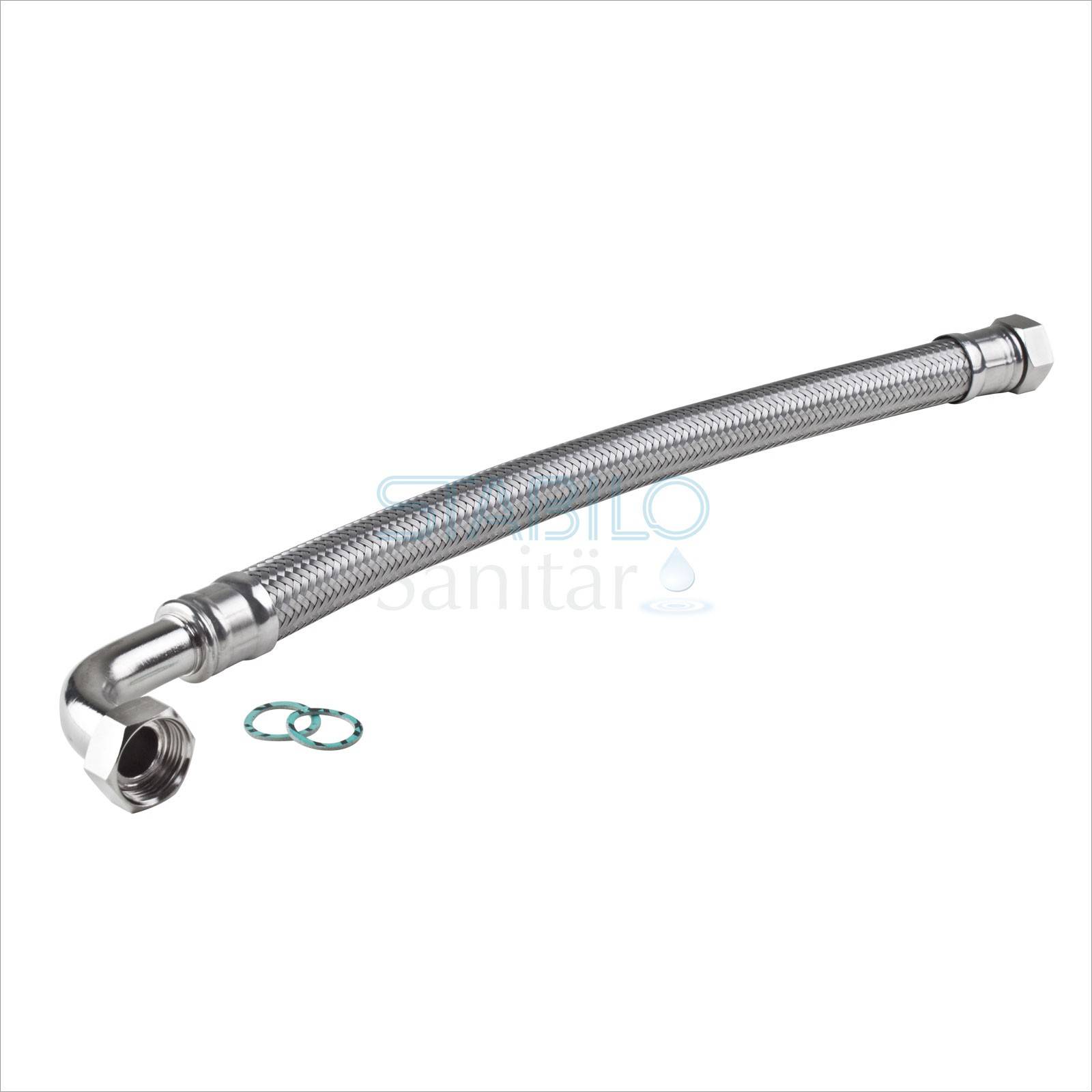 Edelstahl Panzerschlauch 3/4 Zoll Bogen 150cm 1500mm Flexschlauch-1