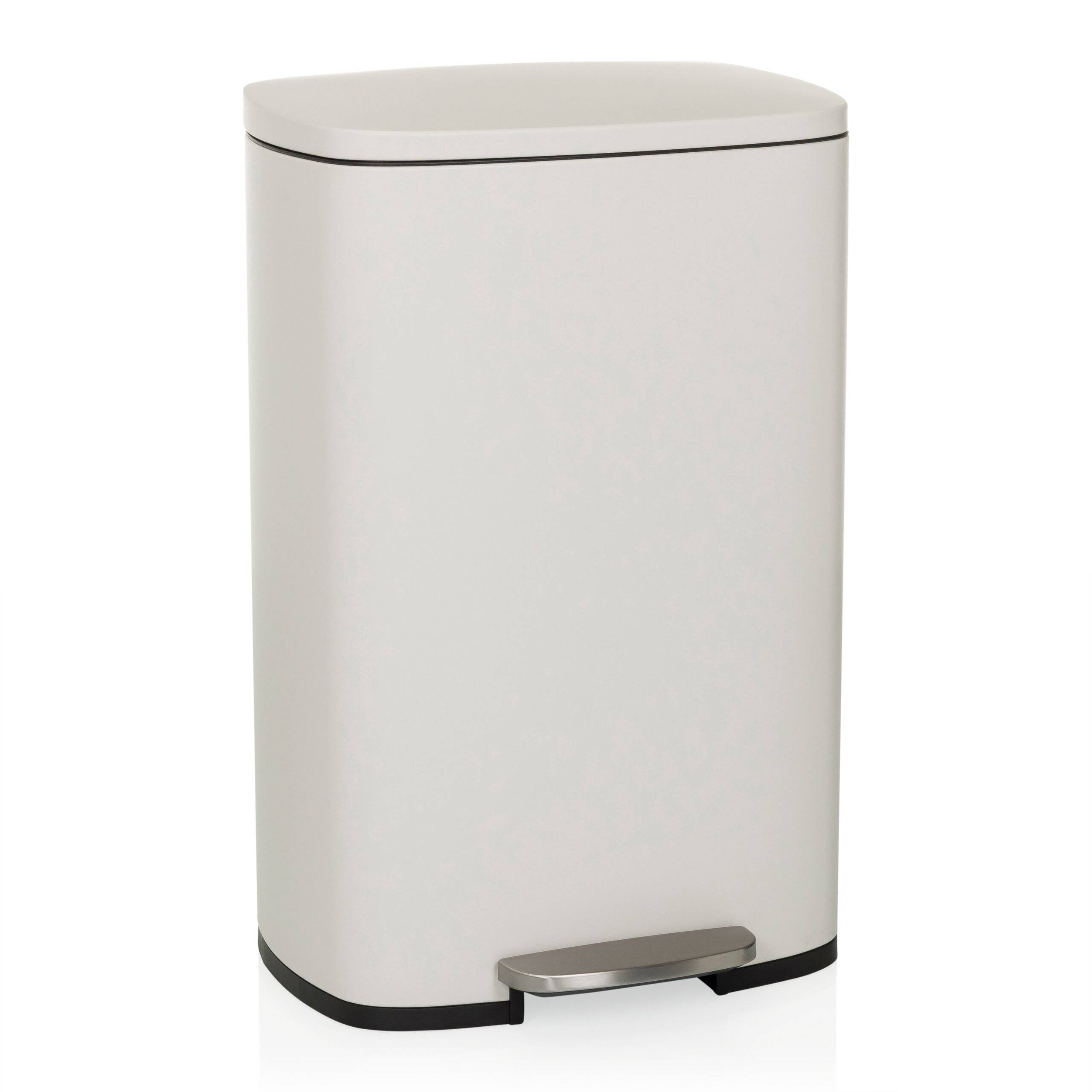 Abfallsammler Mülleimer CLEAN XV 50L Stahl beige hjh OFFICE-0