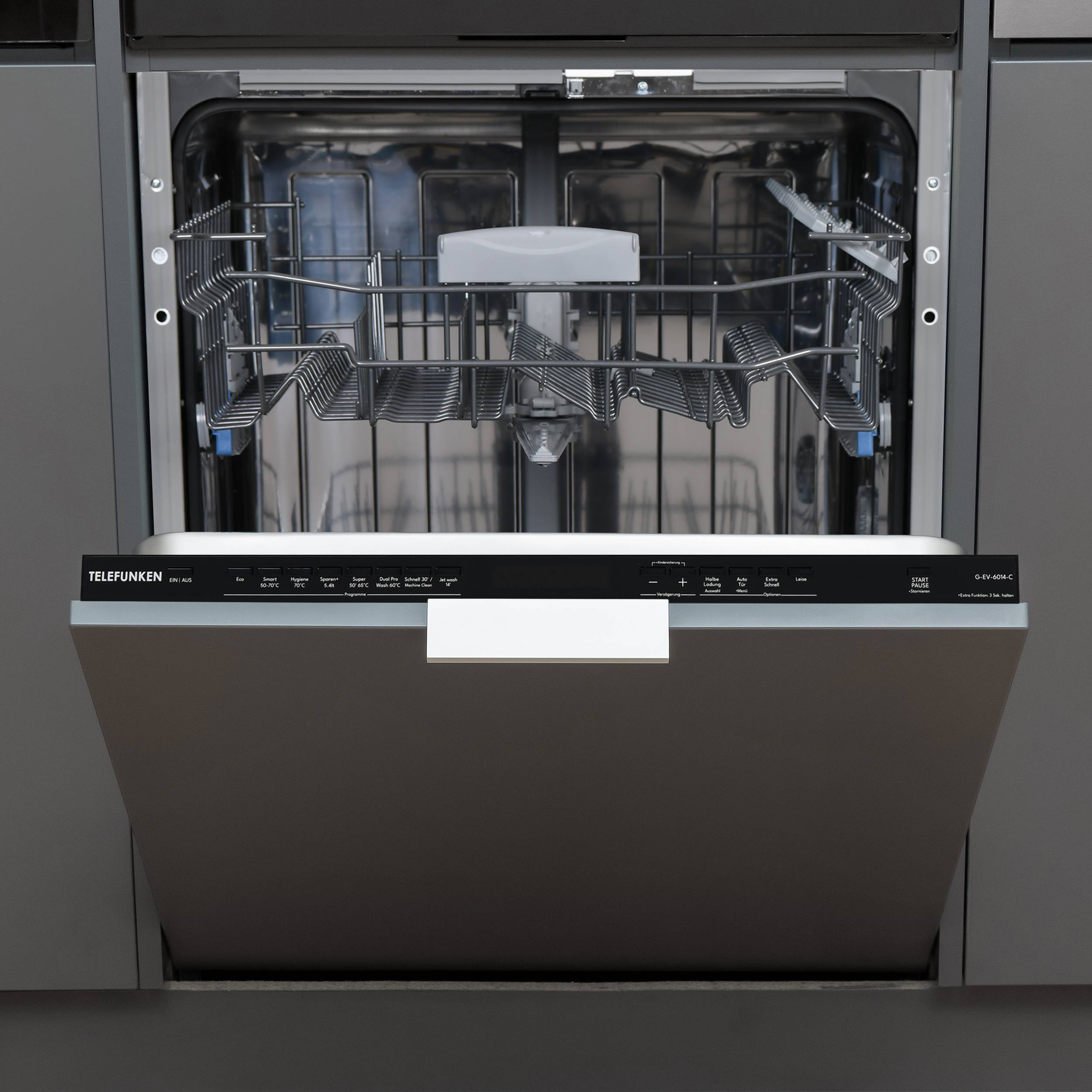 Telefunken Geschirrspüler vollintegriert | Einbauspülmaschine 60 cm | 12 Gedecke | 9 Programme | AquaStop | G-EV-6014-C-0