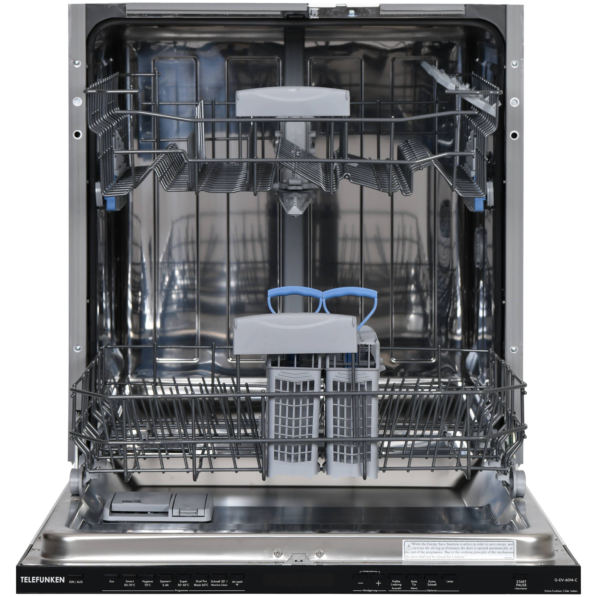 Telefunken Geschirrspüler vollintegriert | Einbauspülmaschine 60 cm | 12 Gedecke | 9 Programme | AquaStop | G-EV-6014-C-1