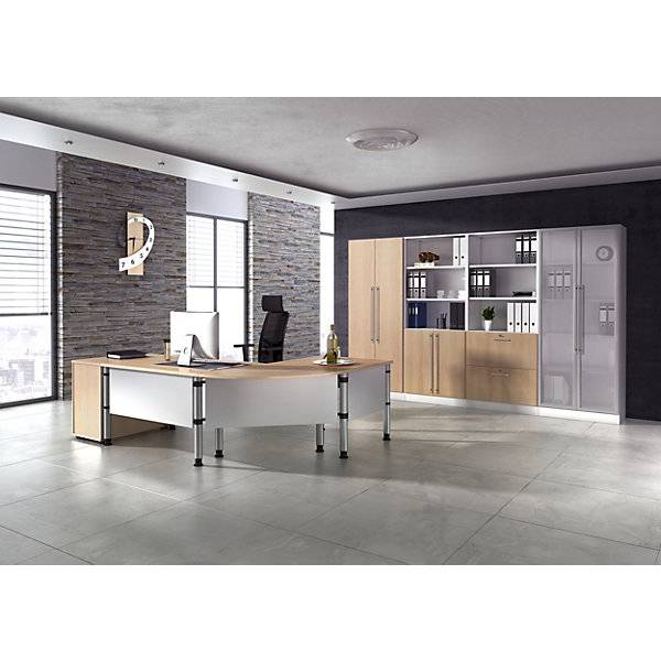 Schreibtisch-Rückwand für Schreibtisch 1600 mm alusilber. 759997 49 Büromöbel-2