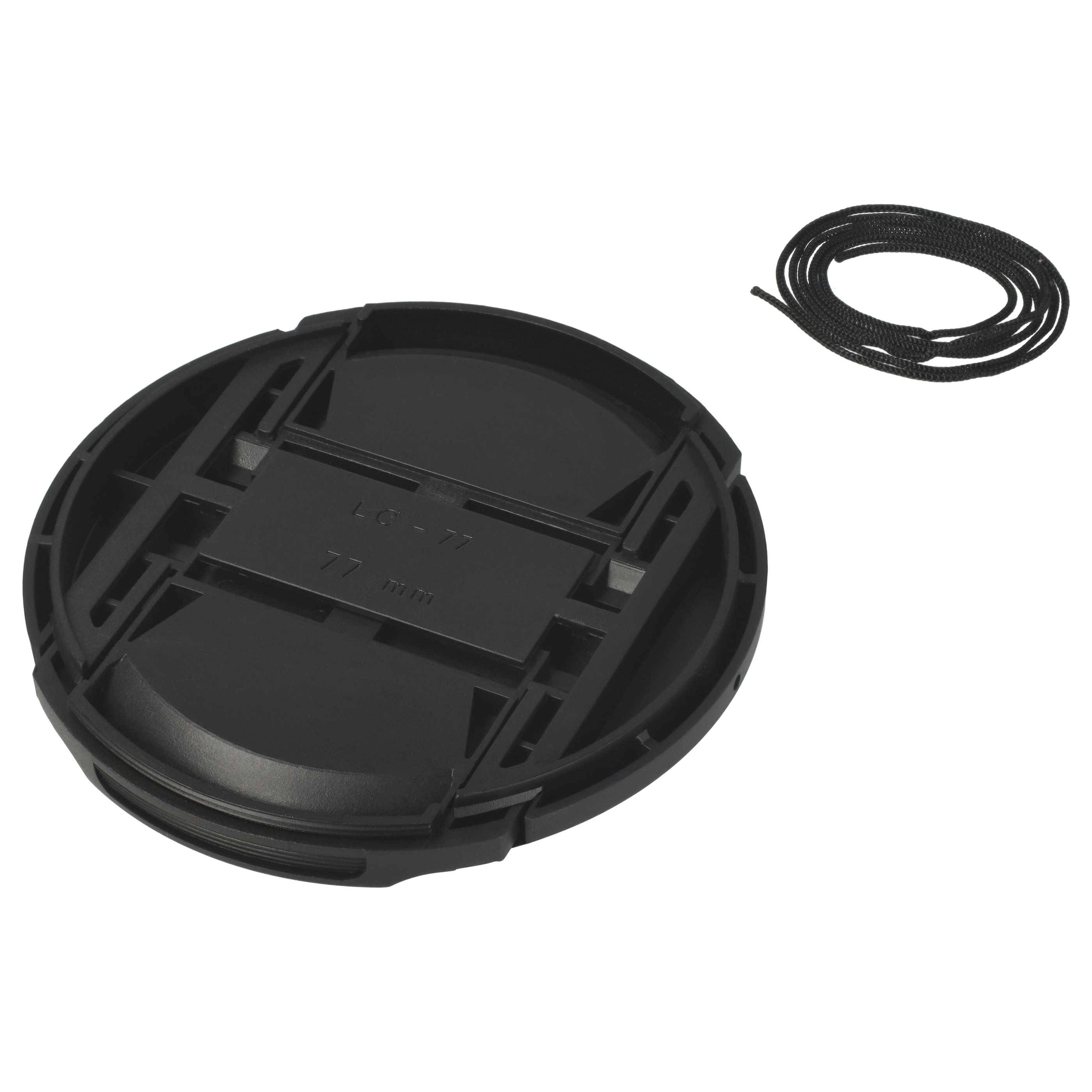 vhbw Universal Objektivdeckel 77 mm für Kamera | Kunststoff Schwarz, mit Innengriff-1