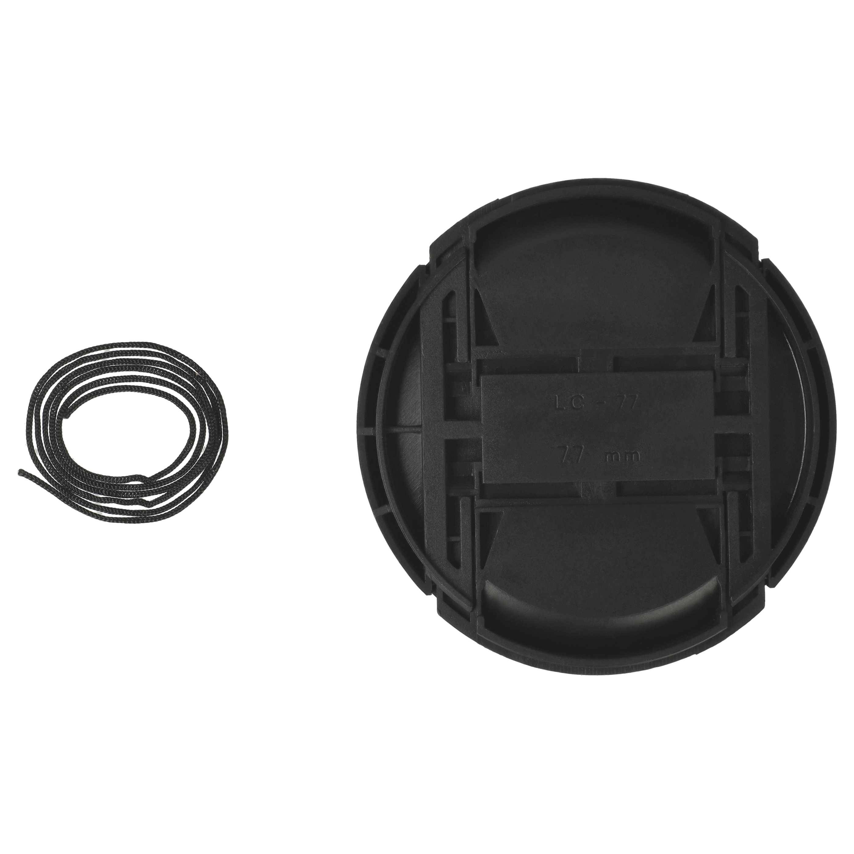 vhbw Universal Objektivdeckel 77 mm für Kamera | Kunststoff Schwarz, mit Innengriff-2